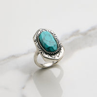 Etched Turquoise Western Ring