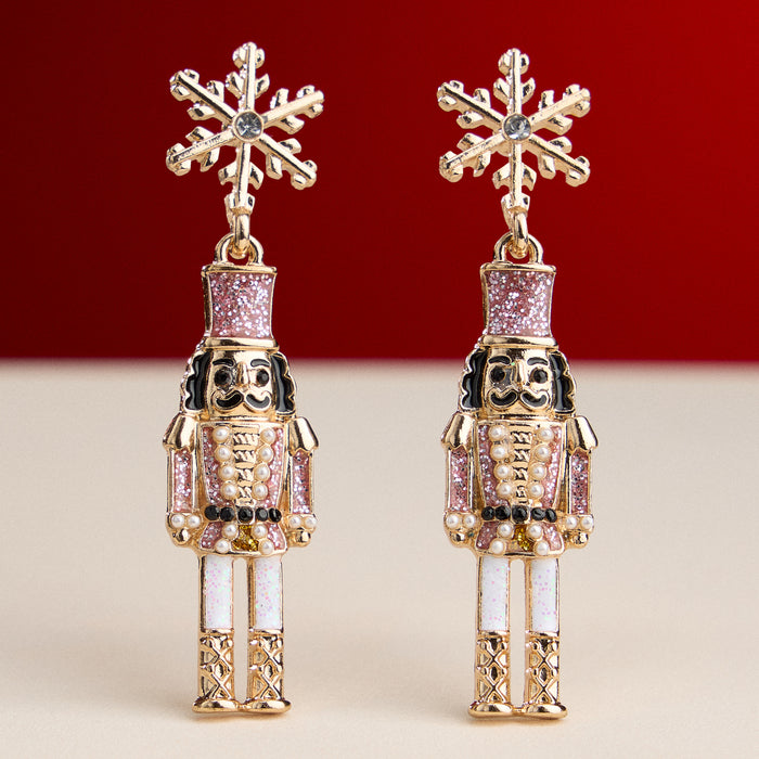 Nutcracker Enamel Earrings with Titanium Post