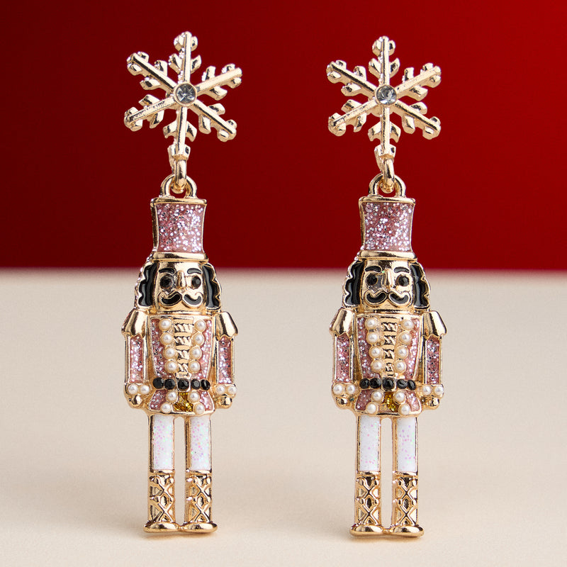 Nutcracker Enamel Earrings with Titanium Post
