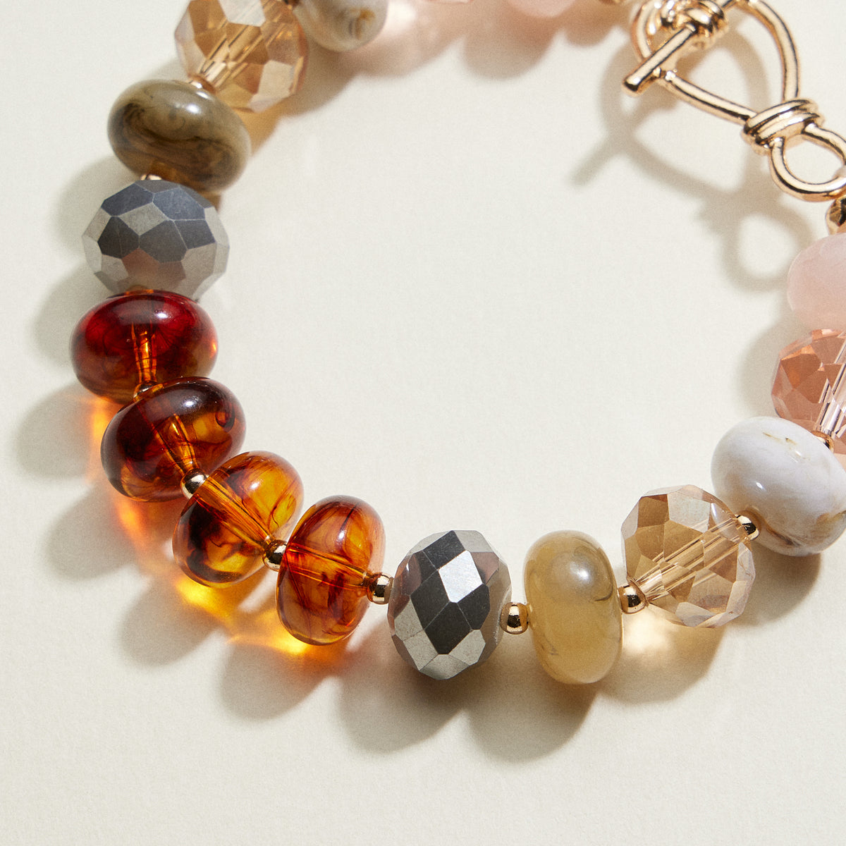 Multicolored Bead Toggle Stretch Bracelet | Beaded Jewelry
