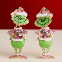 Green Monster Holiday Earrings with Titanium Posts