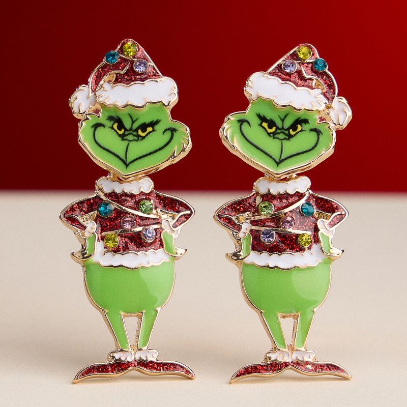 Green Monster Holiday Earrings with Titanium Posts