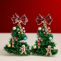 Christmas Tree Ornament Earrings with Titanium Posts