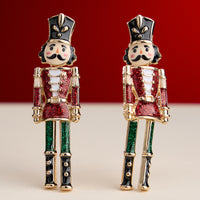 Nutcracker Enamel Earrings with Titanium Posts