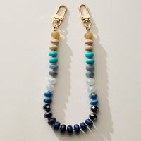 Mixed Bead Bag Keychain with Gold Clasps
