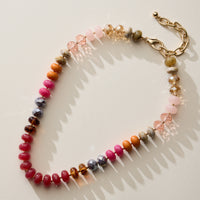 Mixed Bead Short Necklace with Adjustable Length