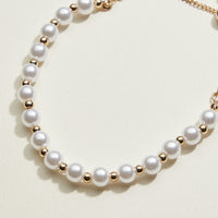 Pearl Station Pull Tie Bracelet | Faux Pearl Jewelry