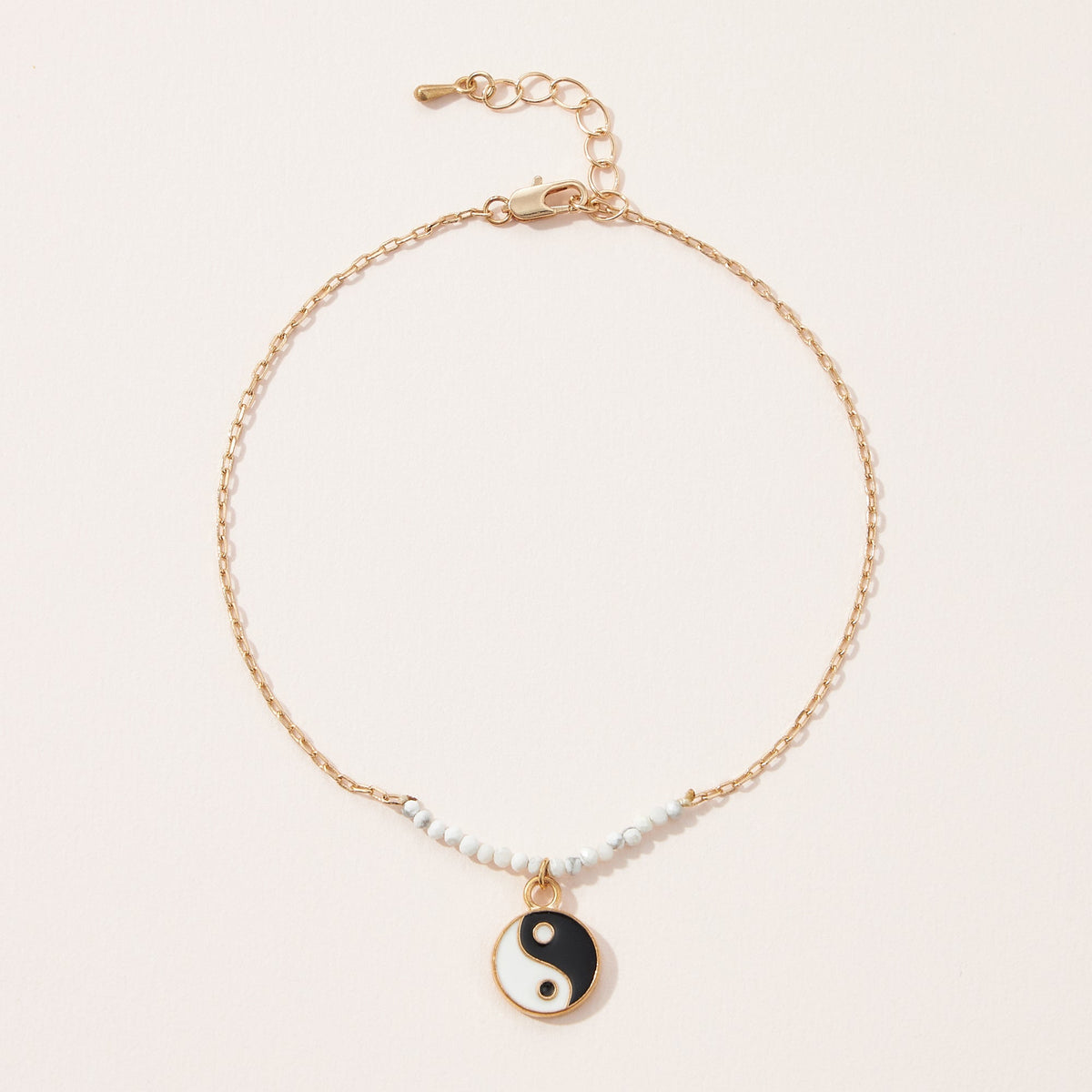 Yin Yang Semi Precious Stones Anklet