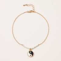 Yin Yang Semi Precious Stones Anklet