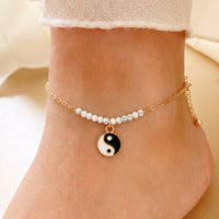 Yin Yang Semi Precious Stones Anklet