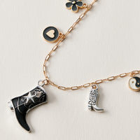 Western Cowboy Boot Charm Chain Anklet