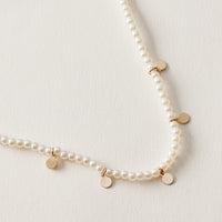 Pearl Disc Charm Anklet | Dainty Beaded Jewelry