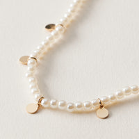 Pearl Disc Charm Anklet | Dainty Beaded Jewelry