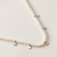Pearl Disc Charm Anklet | Dainty Beaded Jewelry