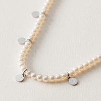 Pearl Disc Charm Anklet | Dainty Beaded Jewelry