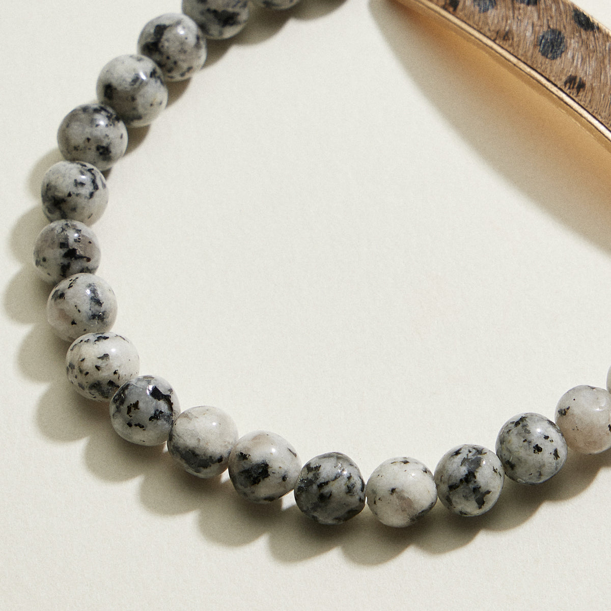 Stone Beaded Leopard Bar Stretch Bracelet | Beaded Jewelry