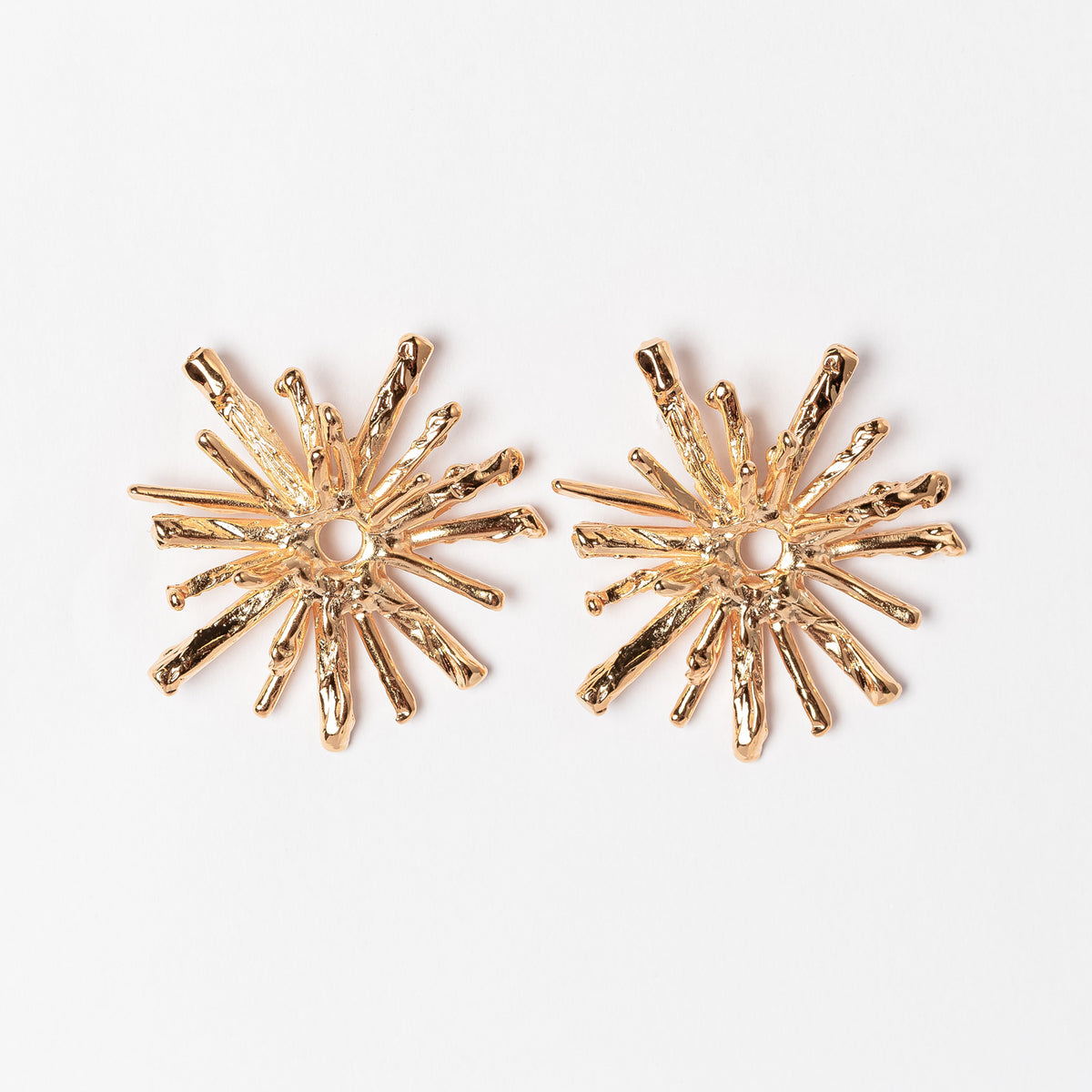 Gold Dipped Starburst Stud Earrings | Statement Jewelry