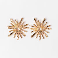 Gold Dipped Starburst Stud Earrings | Statement Jewelry