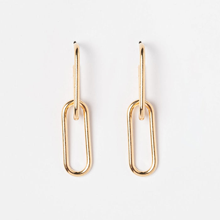 Paperclip 18K Gold Dipped Post Earring