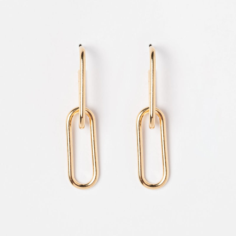Paperclip 18K Gold Dipped Post Earring