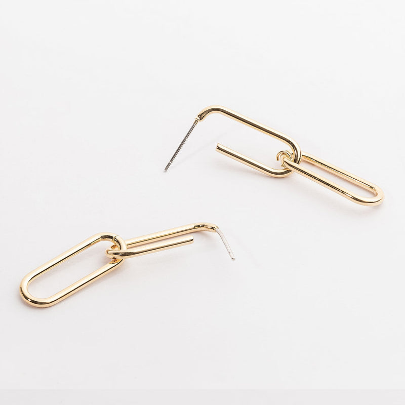 Paperclip 18K Gold Dipped Post Earring