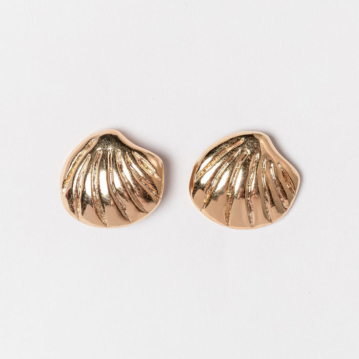 Shell 18K Gold Dipped Post Earring