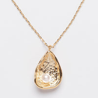 18K Gold Dipped Necklace with Seashell Pearl Pendant