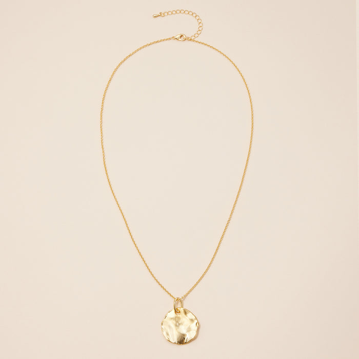Organic Shape Pendant 18K Gold Dipped Necklace
