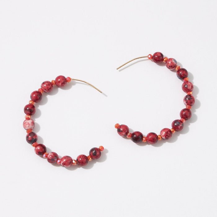 Natural Stone Hoop Earrings
