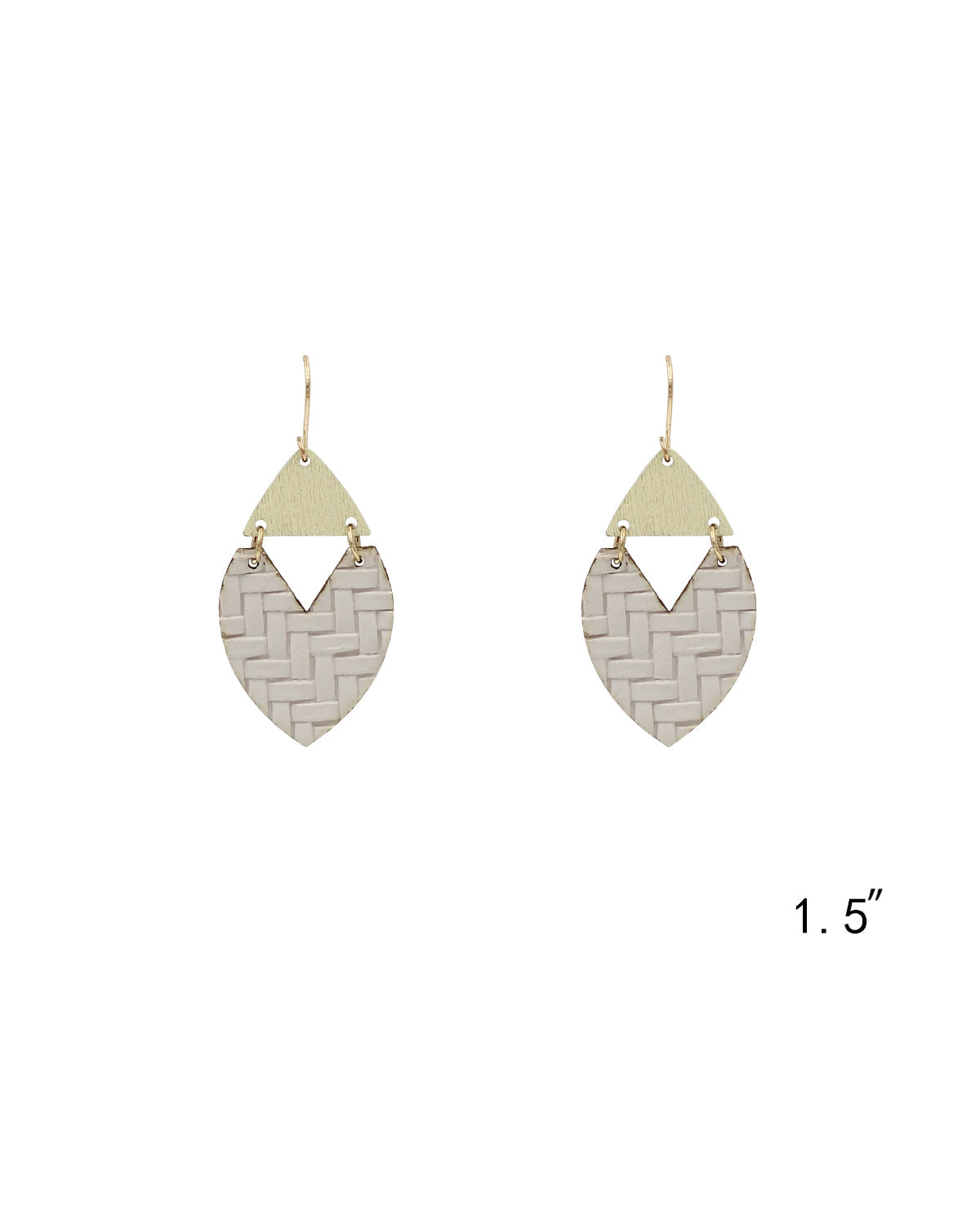 Textured Leather & Wood Earrings