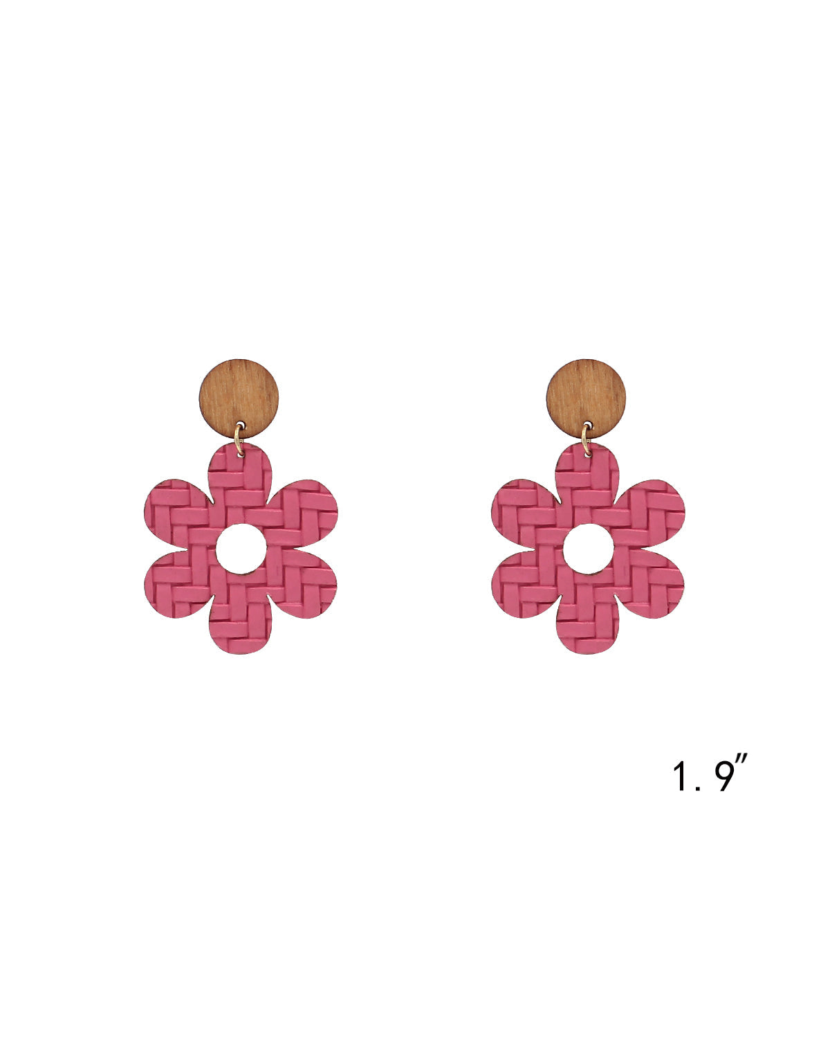 Textured Leather Flower Earrings