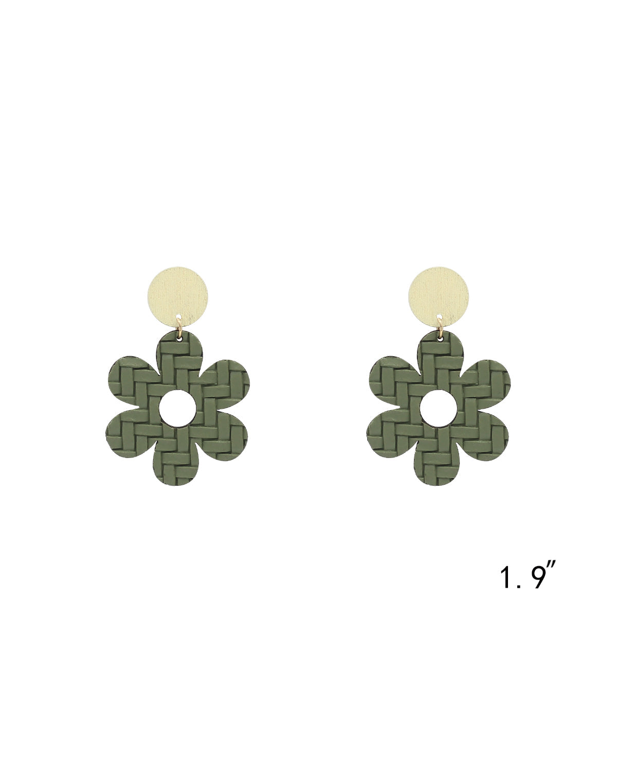 Textured Leather Flower Earrings