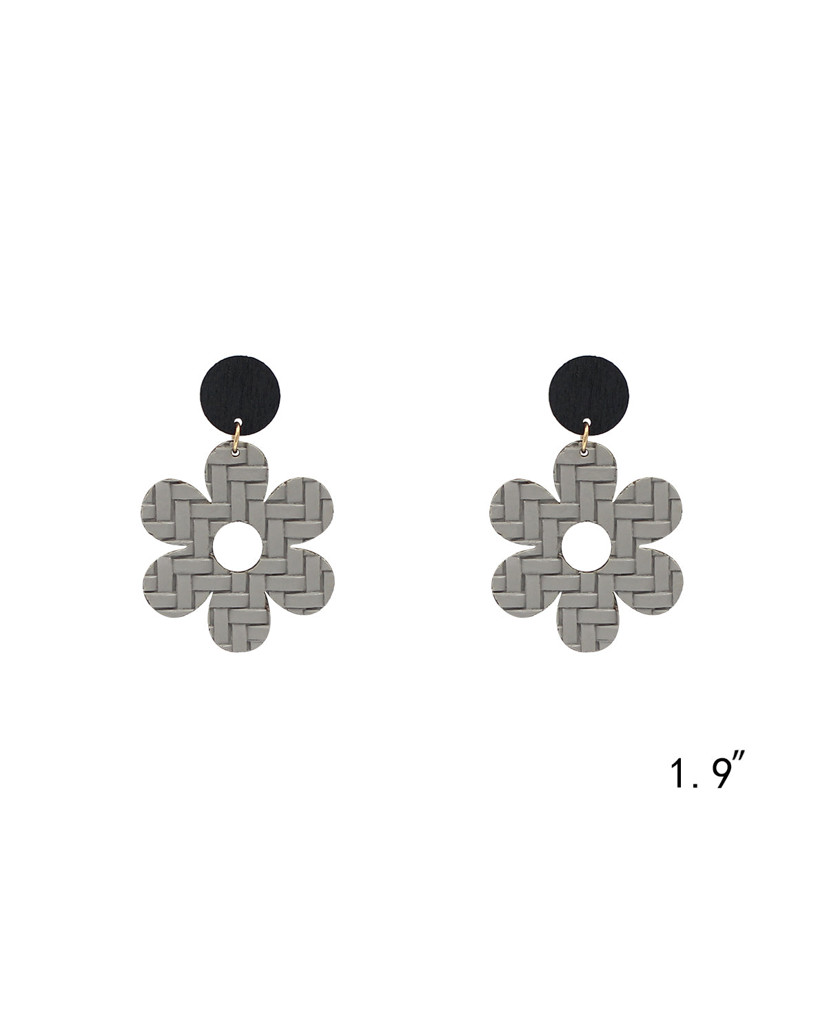 Textured Leather Flower Earrings