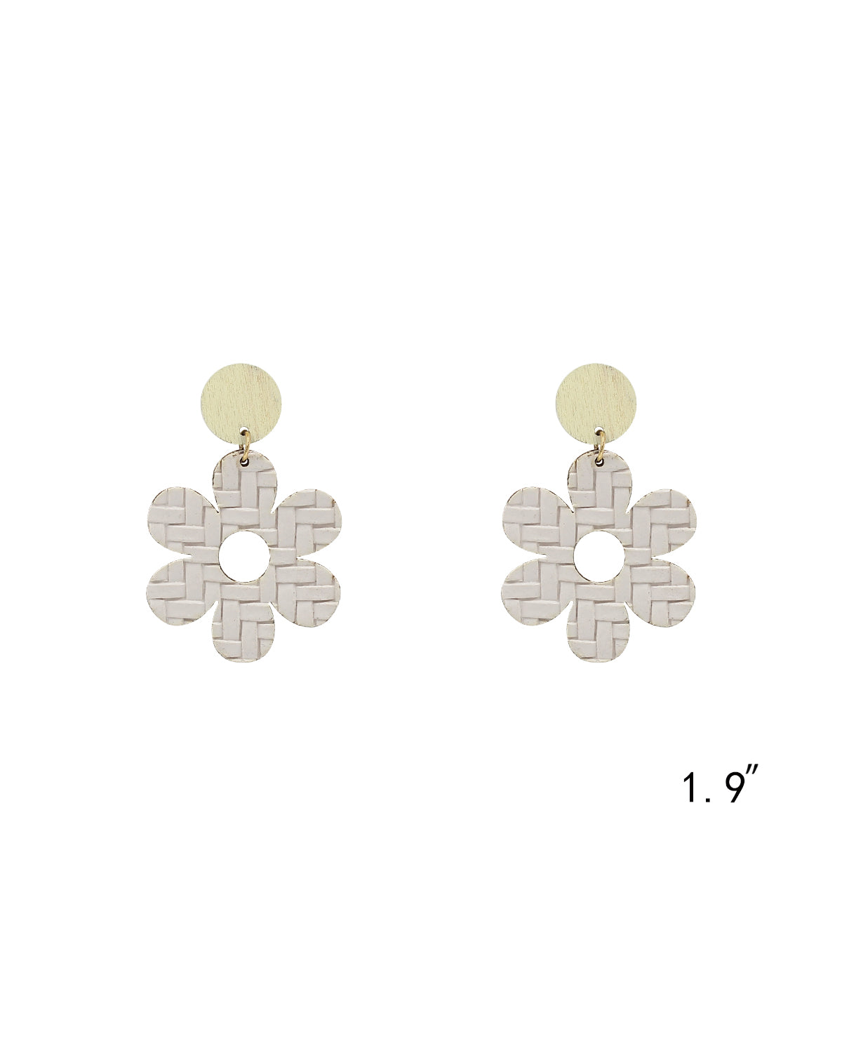 Textured Leather Flower Earrings