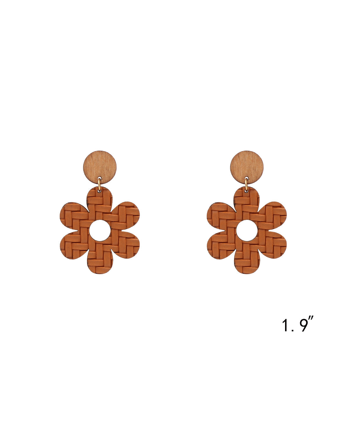 Textured Leather Flower Earrings