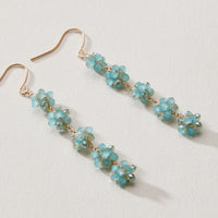 Crystal Cluster Drop Earrings – Beaded Dangle Style