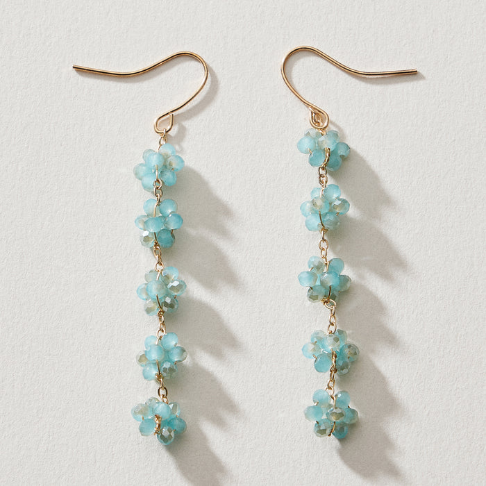 Crystal Cluster Drop Earrings – Beaded Dangle Style