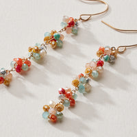 Crystal Cluster Drop Earrings – Beaded Dangle Style