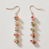 Crystal Cluster Drop Earrings – Beaded Dangle Style