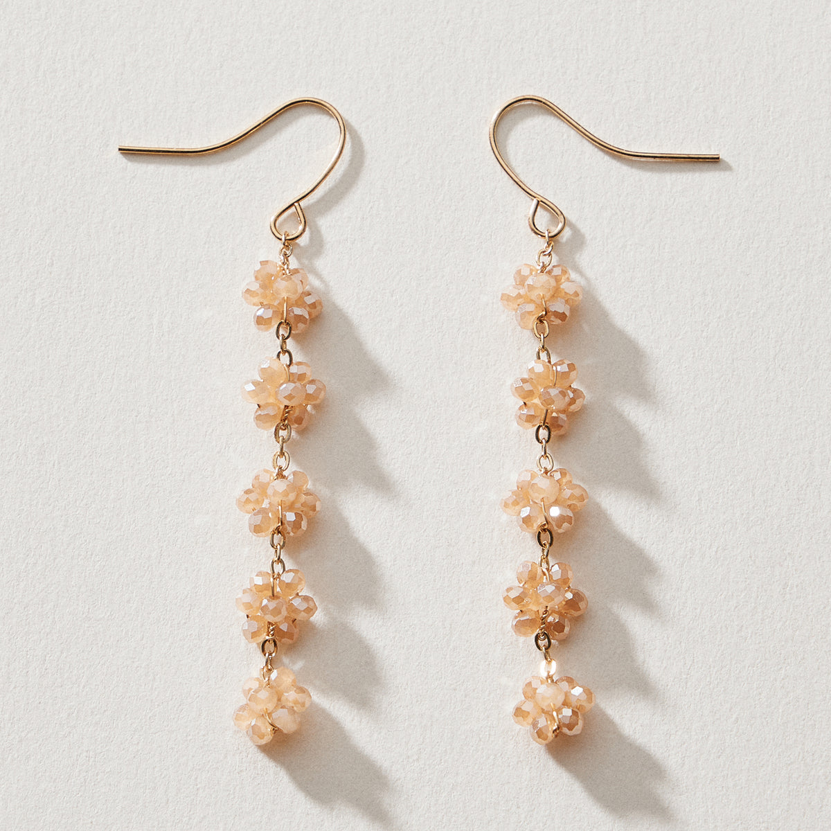 Crystal Cluster Drop Earrings – Beaded Dangle Style