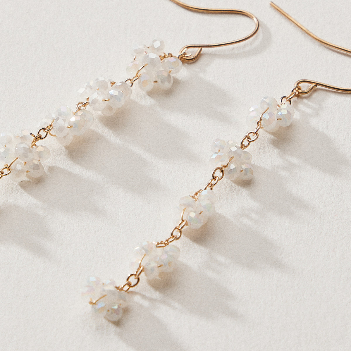 Crystal Cluster Drop Earrings – Beaded Dangle Style