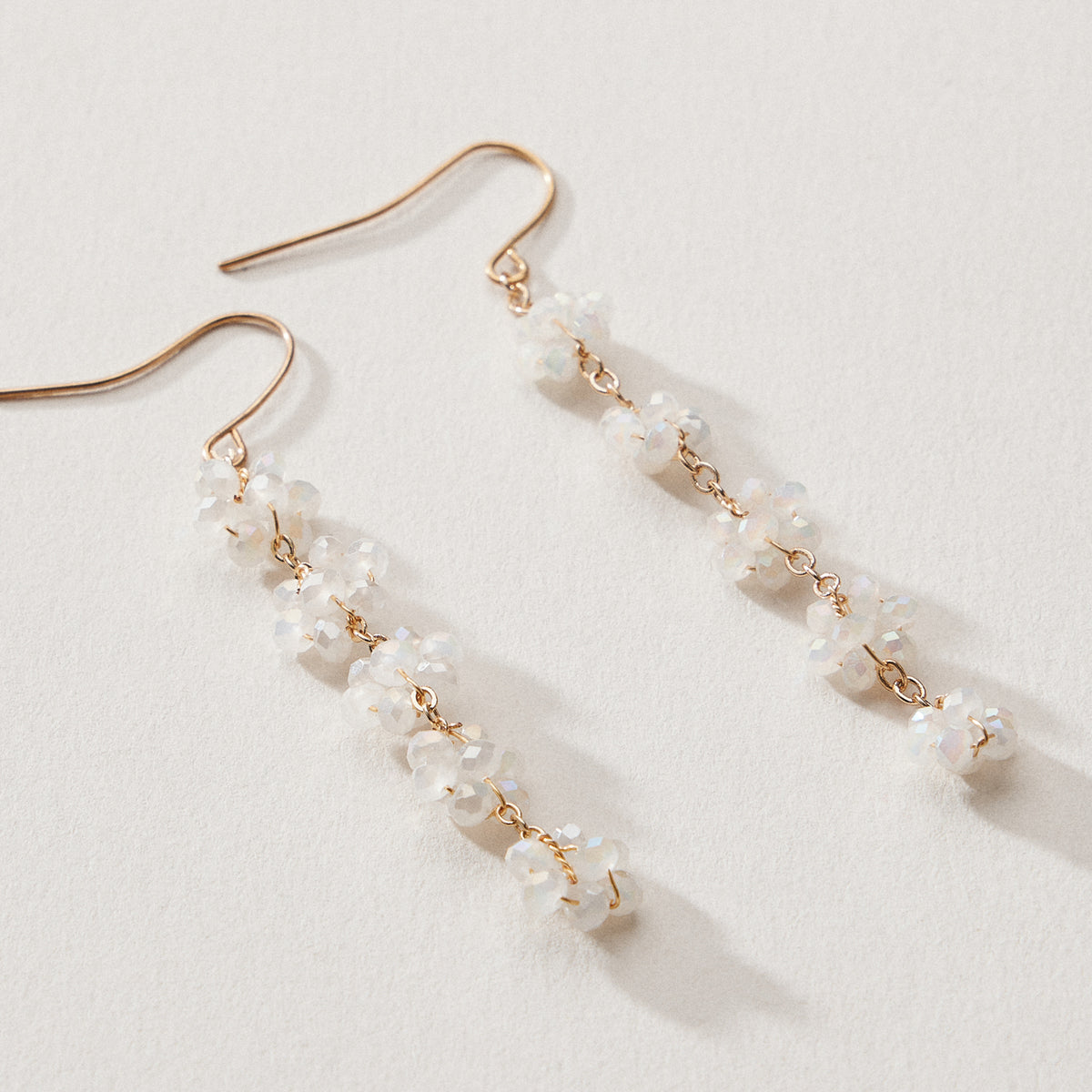 Crystal Cluster Drop Earrings – Beaded Dangle Style