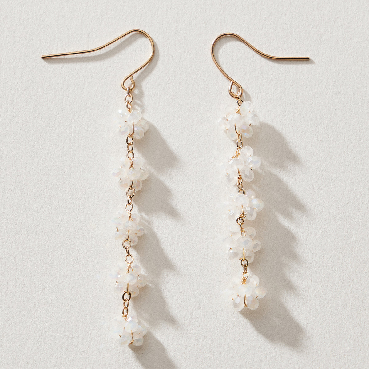 Crystal Cluster Drop Earrings – Beaded Dangle Style