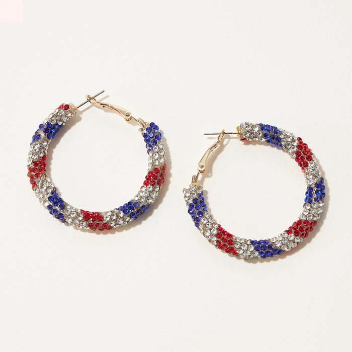 American Flag Hoop Earrings
