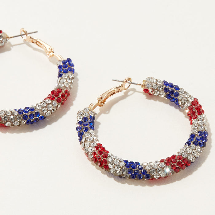 American Flag Hoop Earrings