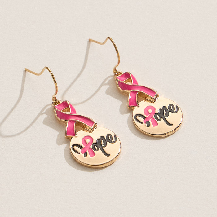 Hope Ribbon Drop Earrings