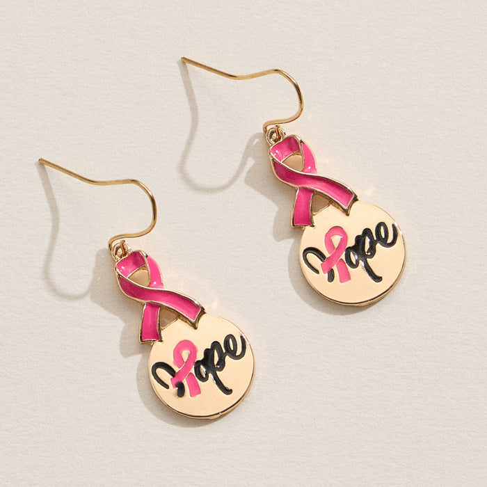 Hope Ribbon Drop Earrings
