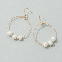 Hoop Earrings with Freshwater Pearls