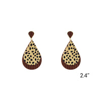 Genuine Leather & Calf Skin Teardrop Earrings