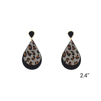Genuine Leather & Calf Skin Teardrop Earrings
